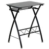 Black Tempered Glass Computer Desk with Pull-Out Keyboard Tray - Flash Furniture
