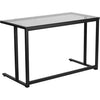 Glass Desk with Black Pedestal Metal Frame - Flash Furniture