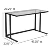 Glass Desk with Black Pedestal Metal Frame - Flash Furniture