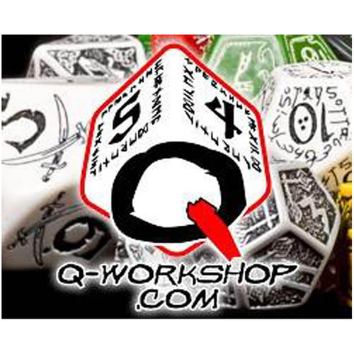 Q-Workshop -  Elvish Dice - Elvish Shimmering Pink And White Dice Set