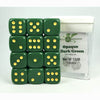 Role 4 Initiative Llc -  12D6 Pips - 12Ct Dice Set: 18Mm D6: Opaque Dark Green With Yellow
