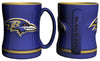 Baltimore Ravens Coffee Mug 14oz Sculpted Relief Team Color - Logo Brands