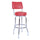 Richardson Seating Corp 1957RED 1957- 30 in. Floridian Swivel Bar Stool- Red-  - chrome