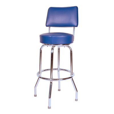 Richardson Seating Corp 1957BLU 1957- 30 in. Floridian Swivel Bar Stool- Blue-  - Chrome
