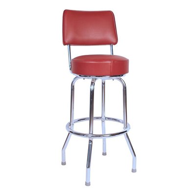 Richardson Seating Corp 1957WIN 1957- 30 in. Floridian Swivel Bar Stool- Wine-  - Chrome