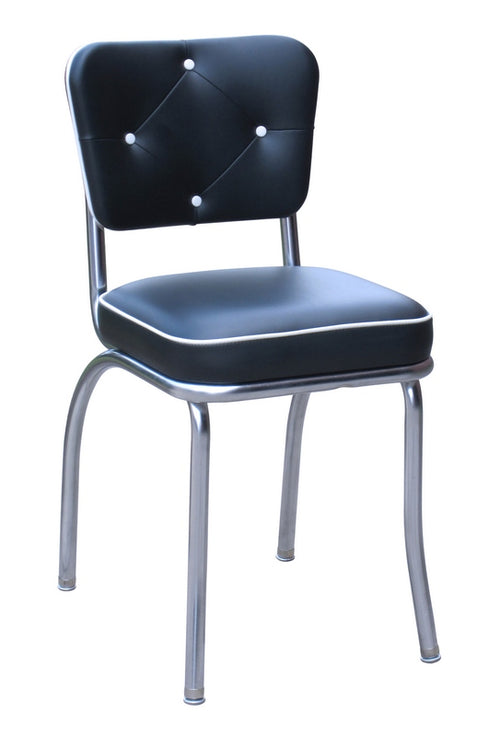 Richardson Seating Corp 4240BLK 4240 Lucy Diner Chair -Black-Seat  - Chrome