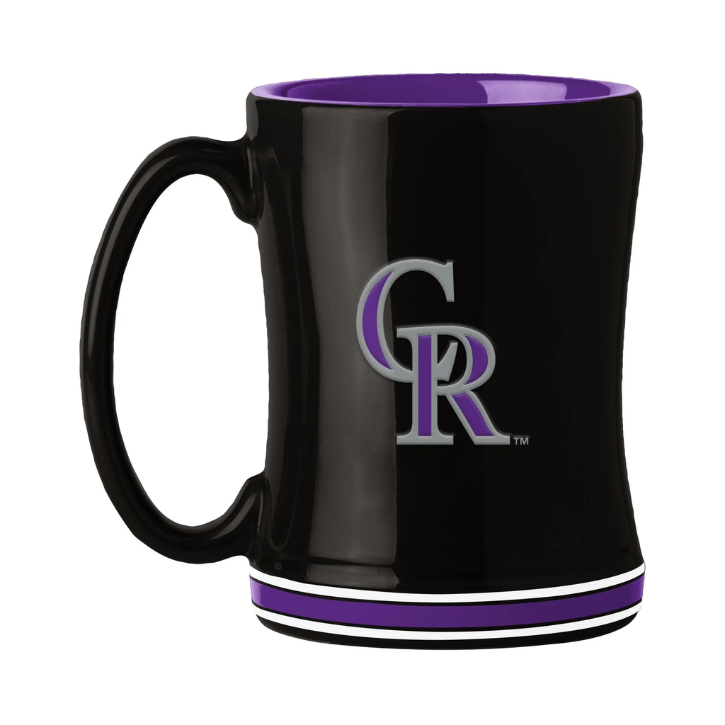 Colorado Rockies Coffee Mug 14oz Sculpted Relief Team Color - Logo Brands