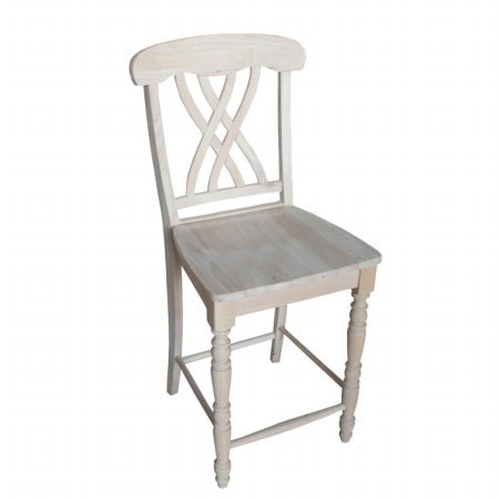 International Concepts S-3902 Lattice Counterheight Stool - 24'' SH Unfiinished