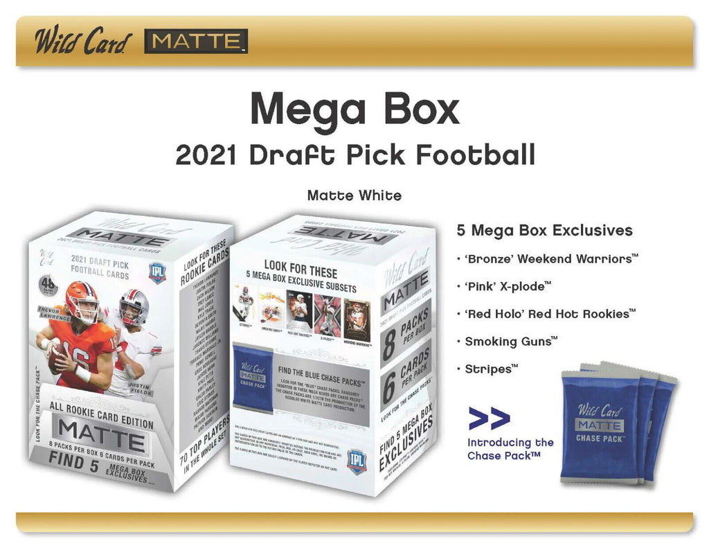 Wild Card Football 2021 Wild Card Matte Football Mega Box - White