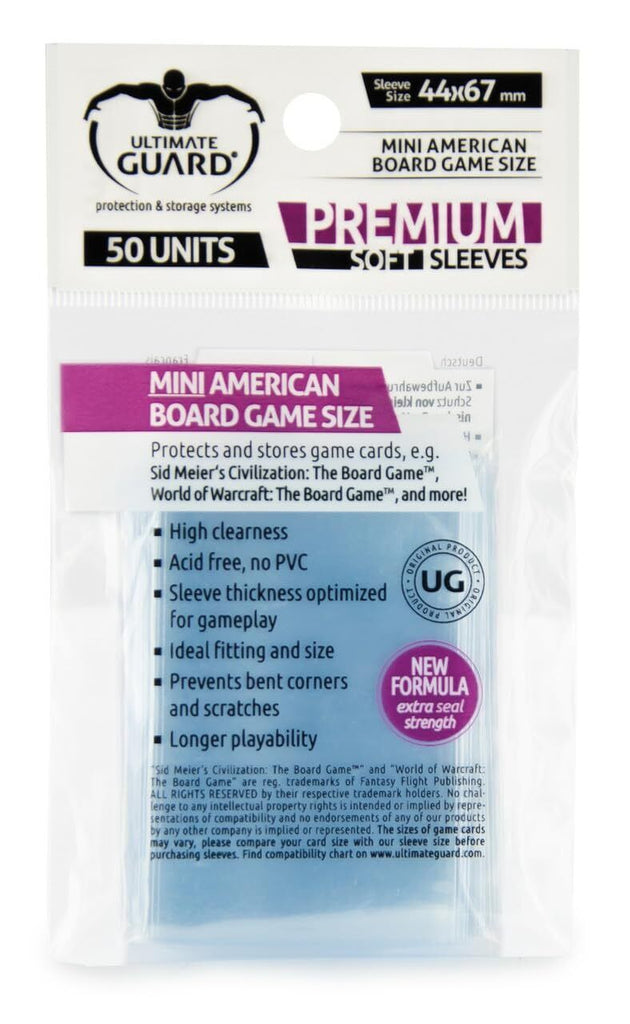 Ultimate Guard Board Game Sleeves Supreme Mini American 50-Count