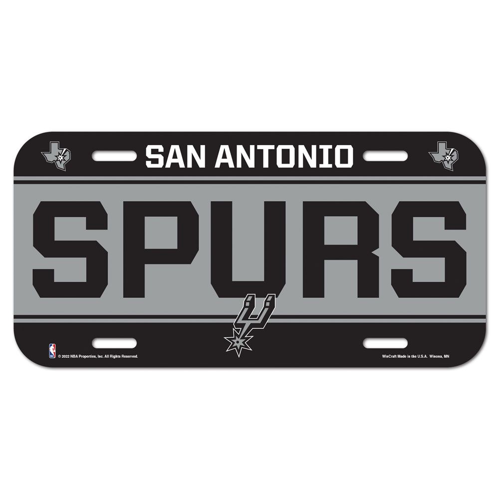 San Antonio Spurs License Plate Plastic - 0.25