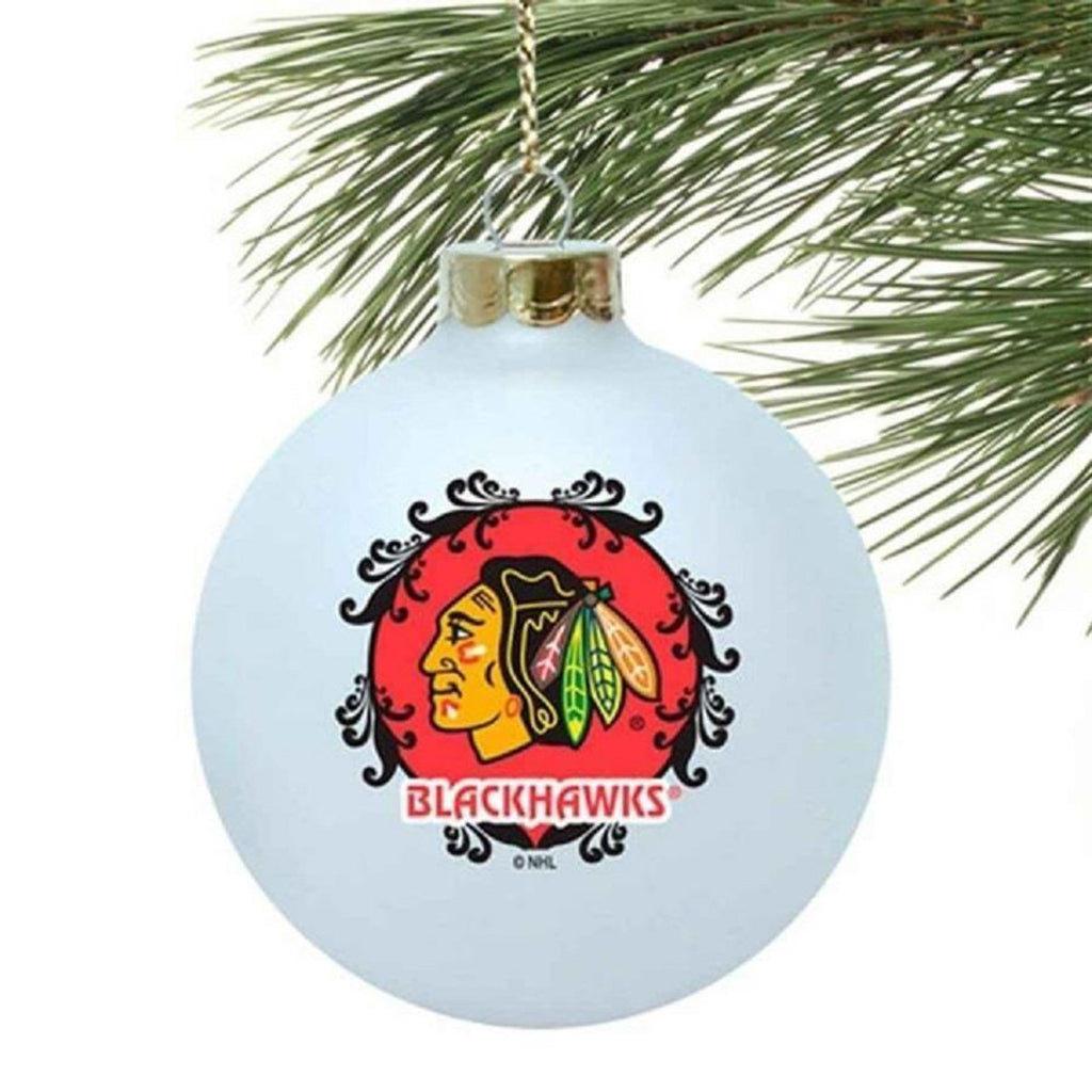 Chicago Blackhawks Ornament Large Glass Ball - BOELTER