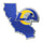 Los Angeles Rams Auto Emblem Acrylic State Shape - Special Order - WinCraft