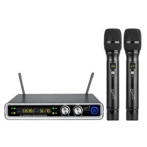 Supersonic SuperSonic UHF Dual Fixed Channel Wireless Microphone System with 200ft Range