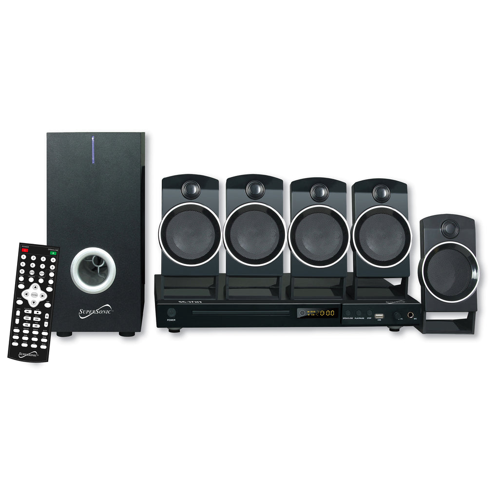 Supersonic  5.1 Channel DVD Home Theater System with USB Input and Karaoke Function