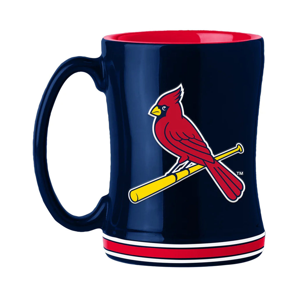 St. Louis Cardinals Coffee Mug 14oz Sculpted Relief Team Color - Logo Brands