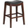30'' High Backless Cappuccino Wood Barstool with Black LeatherSoft Saddle Seat - Flash Furniture