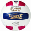 Tachikara SV5W-GOLD.SWN Gold Competition Premium Leather Volleyball - Scarlet-White-Navy