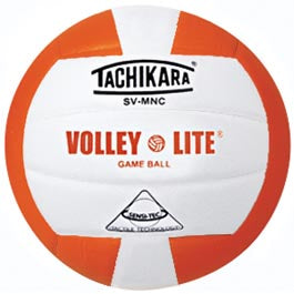 Tachikara SVMNC.ORW Volley-Lite Volleyball - Orange-White