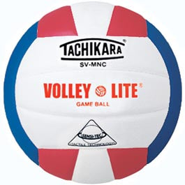 Tachikara SVMNC.SWR Volley-Lite Volleyball - Scarlet-White-Royal