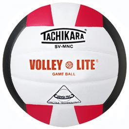 Tachikara SVMNC.SWB Volley-Lite Volleyball - Scarlet-White-Black