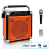 Trexonic  Wireless Portable Party Speaker with USB Recording, FM Radio &amp; Microphone, Orange