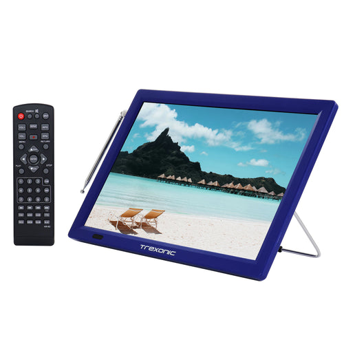 Trexonic  Portable Rechargeable 14 Inch LED TV with HDMI, SD/MMC, USB, VGA, AV In/Out and Built-in Digital Tuner
