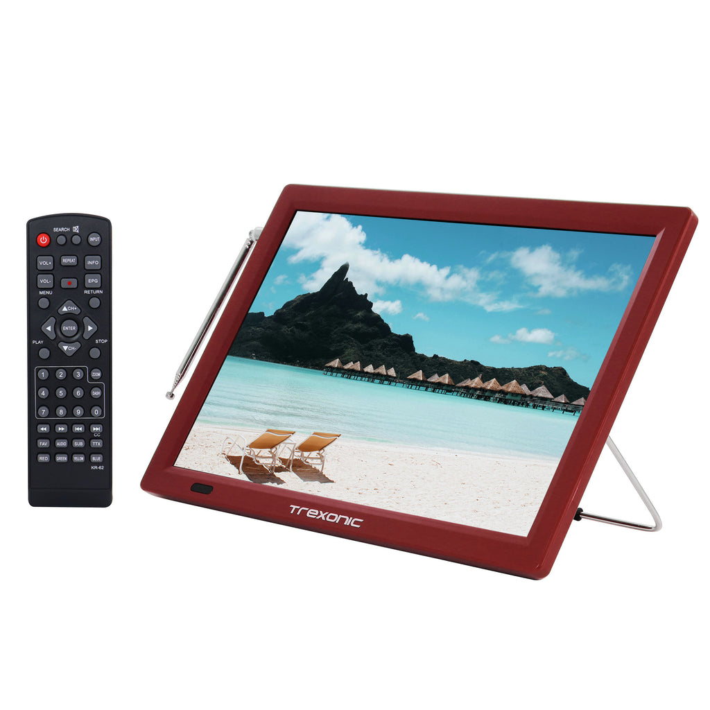Trexonic  Portable Rechargeable 14 Inch LED TV with HDMI, SD/MMC, USB, VGA, AV In/Out and Built-in Digital Tuner - Factory Reconditioned