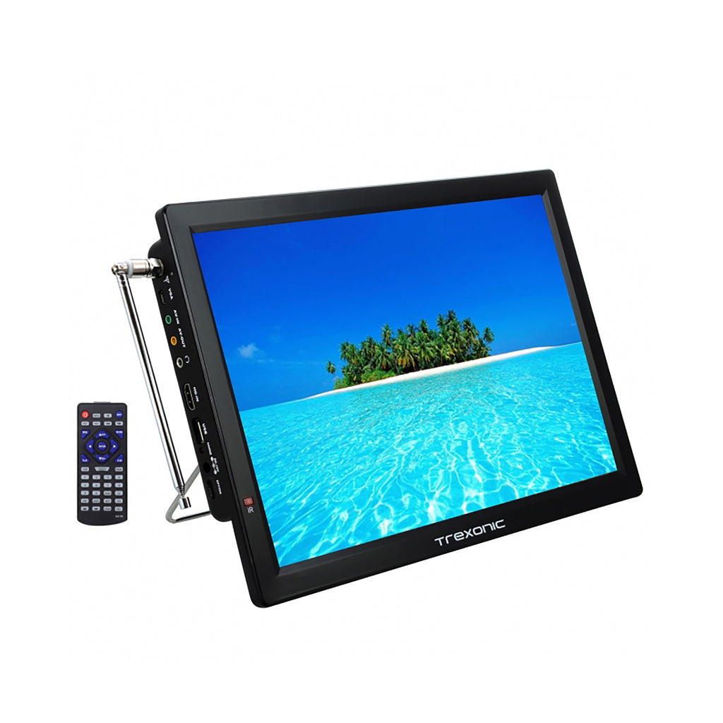 Trexonic  Portable Rechargeable 14 Inch LED TV with HDMI, SD/MMC, USB, VGA, AV In/Out and Built-in Digital Tuner