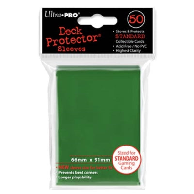 Gaming Card Sleeve - Ultra Pro: Pro-Gloss Standard Deck Protector - Green 50Ct