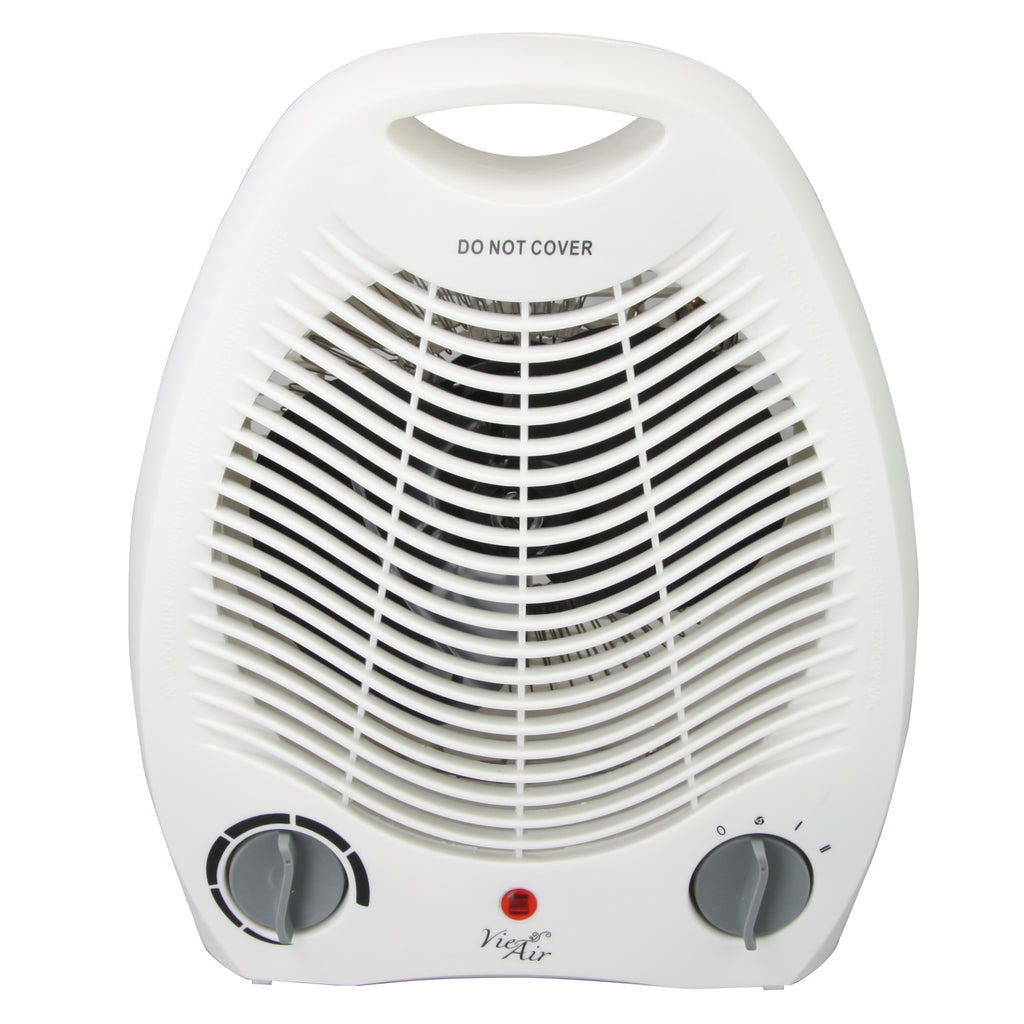 Vie Air  1500W Portable 2 Settings White Office Fan Heater with Adjustable Thermostat