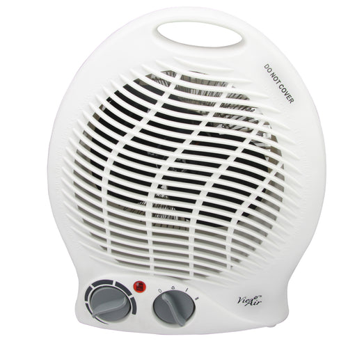 Vie Air  1500W Portable 2-Settings White Home Fan Heater with Adjustable Thermostat