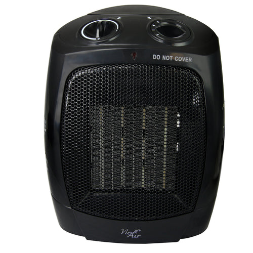 Vie Air  1500W Portable 2-Settings Office Black Ceramic Heater with Adjustable Thermostat