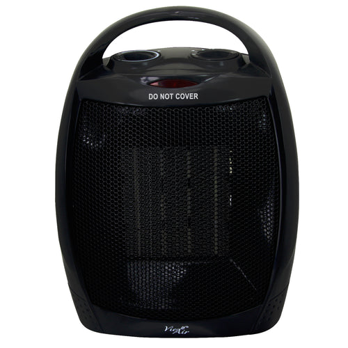 Vie Air  1500W Portable 2 Settings Black Ceramic Heater with Adjustable Thermostat