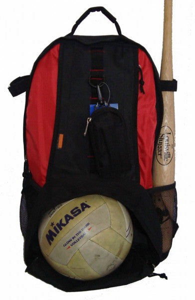 K-Cliffs Bat, Basketball, Volleyball, Football Backpack - Black & Red
