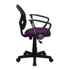 Low Back Purple Mesh Swivel Task Office Chair with Arms - Flash Furniture