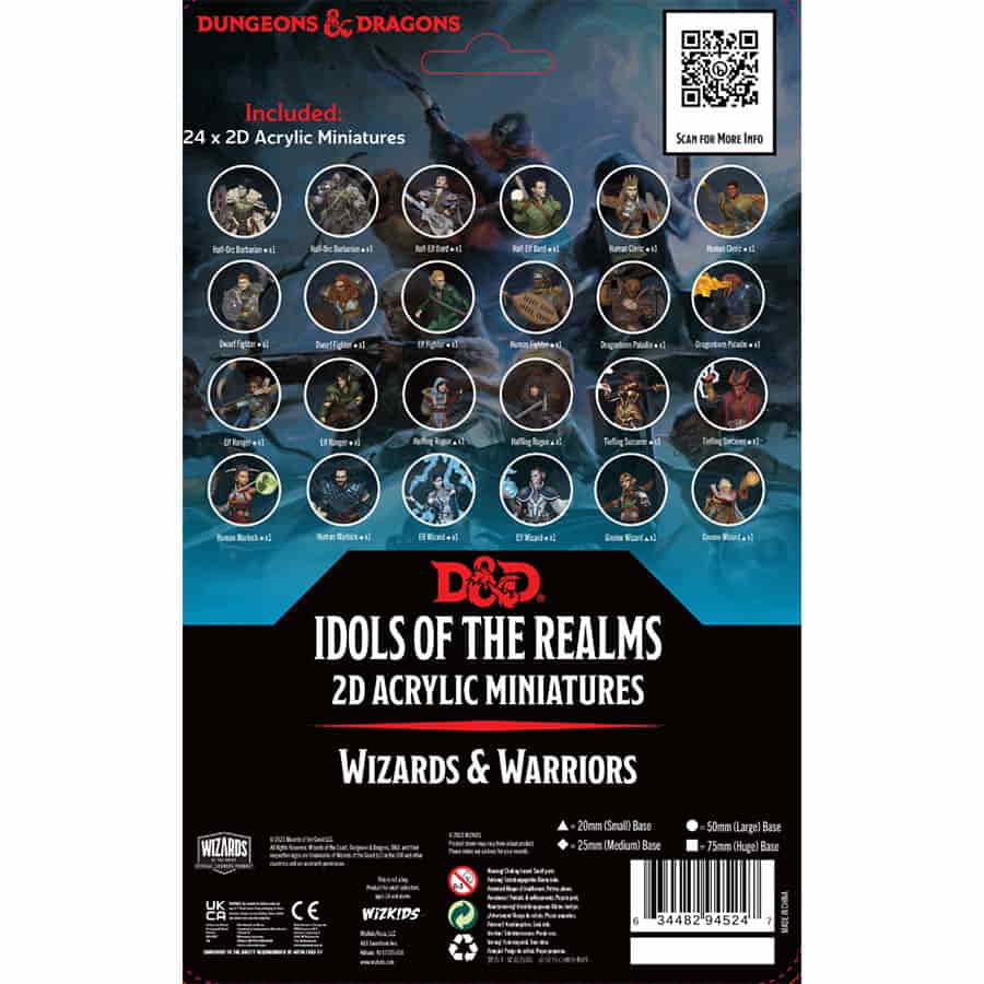 Wizkids -  Dungeons And Dragons: Idols Of The Realms: Wizards And Warriors 2D Miniatures Set