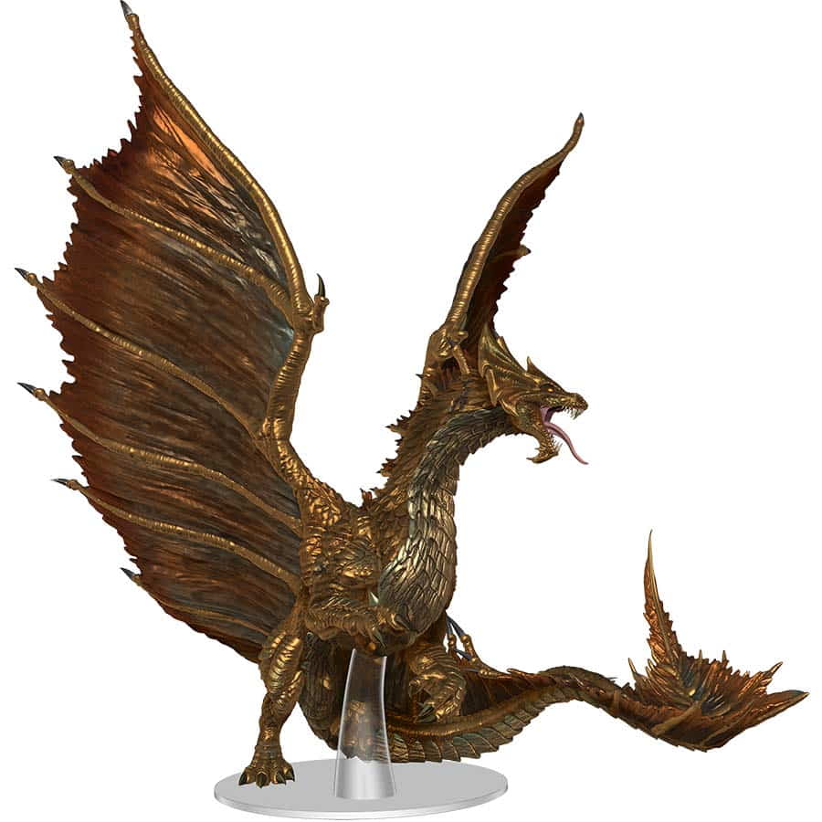 Wizkids -  Dungeons And Dragons Miniatures: Icons Of The Realms: Adult Brass Dragon Premium Figure