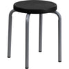 Stackable Stool with Black Seat and Silver Powder Coated Frame - Flash Furniture