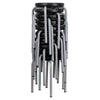Stackable Stool with Black Seat and Silver Powder Coated Frame - Flash Furniture